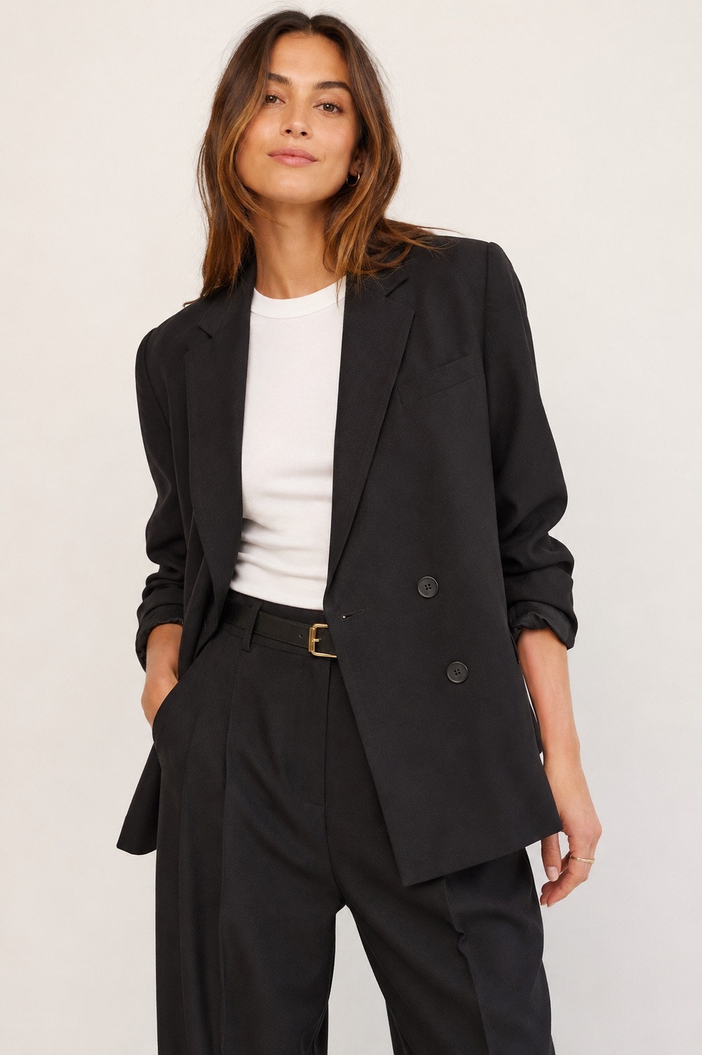 Madewell Caldwell Double Breasted Blazer Black Two Button Edition Size Xs